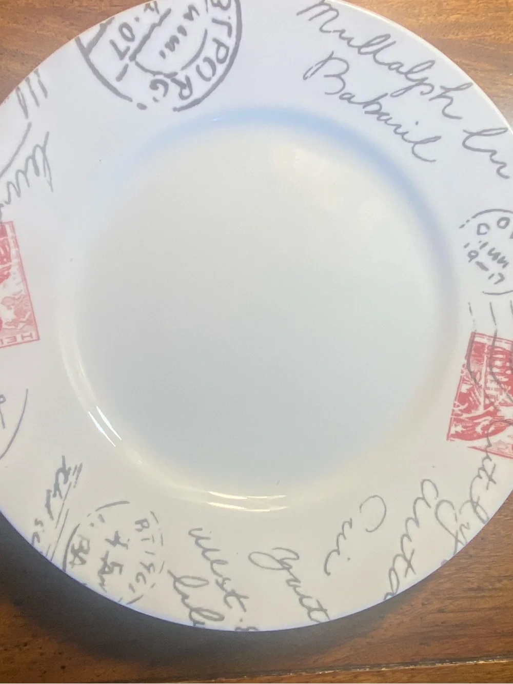 Corelle Sincerely Yours Postage Stamp 10 3/4”Dinner Plates - Set of 4